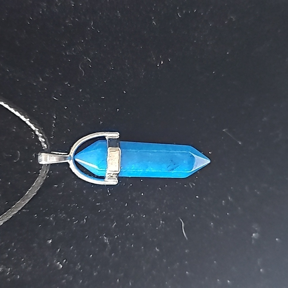Cerulean Blue - Bullet Gemstone Necklace - Picture 4 of 5